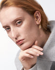 💛 18K Gold-Plated Brass Irregular Jade Eardrop Stud Earrings – Geometric Elegance for Women