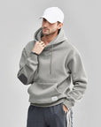 Sweat à capuche imprimé contrasté en peluche pour hommes