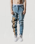 Men’s Tooling Distressed Jeans – Washed Blue Denim