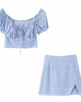 Women’s Cotton-Linen Shirt & Short Skirt Set