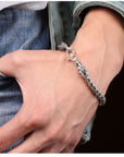 S925 silver bold domineering men's faucet bracelet
