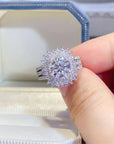 2 Carat Moissanite Flower Ring – Diamond Alternative Engagement Ring – Stunning Sparkle