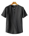 Men’s Cotton & Linen Casual T-Shirt – Short Sleeve Summer Essential