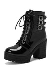 Bottes de combat à talons épais pour femmes - Talon épais de 6 à 8 cm