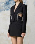 Midriff Suit Top – Elegant, Slim-Fit Statement Piece for Women