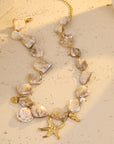 Vacation Style Irregular Shell Conch Starfish Clavicle Chain