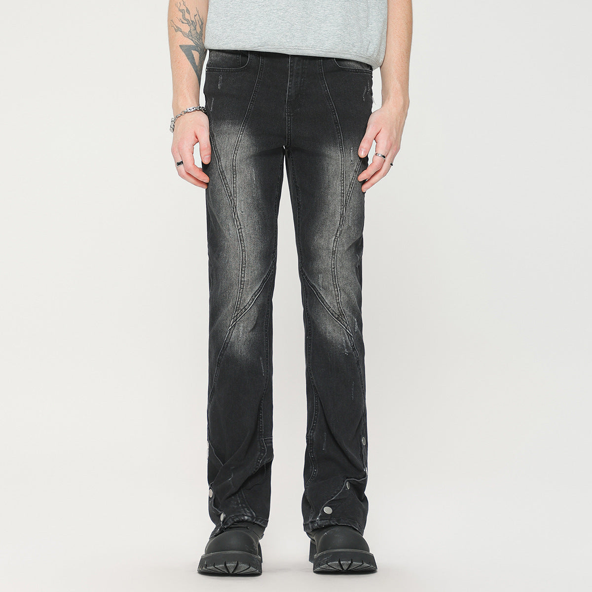 🖤 Men's Classic Slim Fit Jeans - Premium Black Denim (Mid Waist, Micro-Stretch)