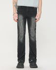 š¤ Klassische Slim Fit Jeans für Herren ā Premium Black Denim (mittlere Taille, Micro-Stretch)