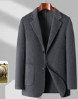 Men 70% Wool Slim Fit Business Suit Jacket – Premium Sheep Wool Blend Single-Breasted Blazer