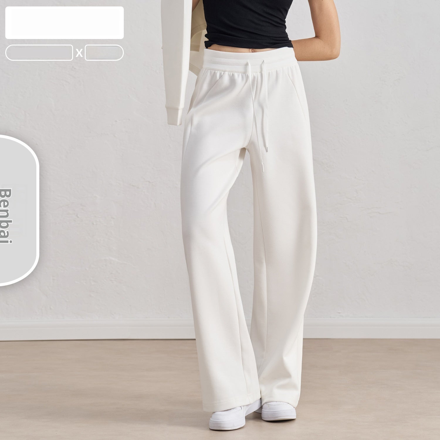 👖 High-Waisted Loose Pants for Women – Breathable Rayon Blend | All-Season Comfort | White/Black/Mocha