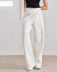 👖 High-Waisted Loose Pants for Women – Breathable Rayon Blend | All-Season Comfort | White/Black/Mocha