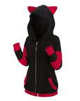 Women’s Thickened Cat Ear Zipper Hoodie – Playful Comfort Meets Cozy Streetwear
