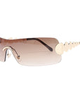 Women’s One-Piece Rimless Sunglasses – Concave Styling with Bold Elegance