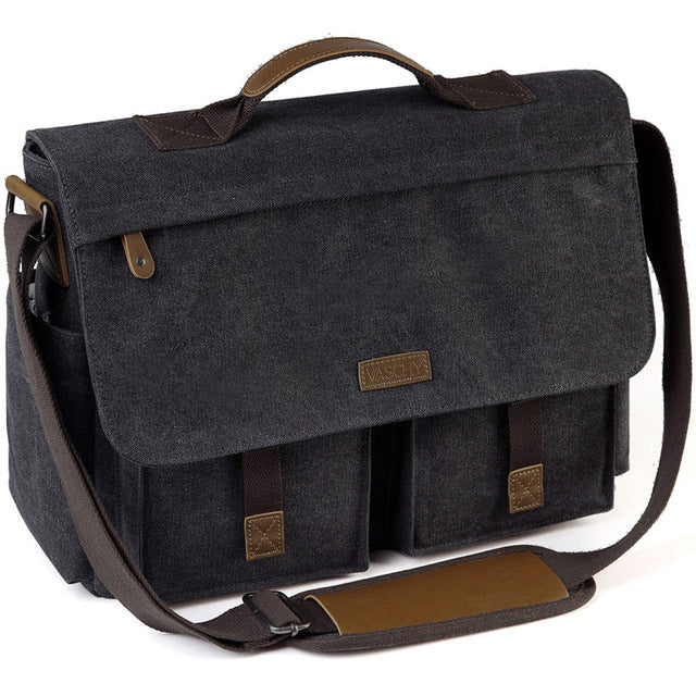 👜 Vintage Men's Shoulder Bag – Frosted PU Leather | Distressed Gray-Camel | Crossbody Styling