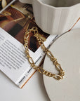 Bracelet géométrique pour femme en or 18 carats/or blanc – Bijoux minimalistes de luxe
