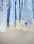 🌺 Women's Patchwork Lantern Dress - Blue Floral Holiday Maxi