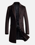 Men’s Woolen Slim-Fit Trench Coat – Classic Tailored Wool Overcoat