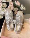Women’s Flat Bottom Stitching Sneakers – Korean-Style Suede Low-Top Comfort Shoes