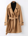 Women’s Reversible Cashmere Coat – Elegant Loose-Fit Wool Blend Outerwear