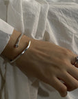 ✨ Women's Minimalist Silver Bracelet – Dainty 925 Sterling Silver Bangle