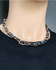 Men’s Sterling Silver Cuban Chain Necklace - 925 Silver Lightning Rope Necklace (50cm/55cm, Non-Tarnish, Hypoallergenic)