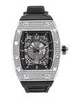 Montre à quartz pour homme avec bracelet en silicone et diamants