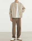 Men’s Double-Faced Wool Jacket – Luxe Loose Fit (Long Sleeve, No Hood)