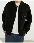 Men’s Double-Faced Wool Jacket – Luxe Loose Fit (Long Sleeve, No Hood)