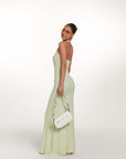 Waist-tight Hip-wrapped Vacation Backless V-neck Halter Dress women