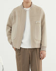 Men’s Double-Faced Wool Jacket – Luxe Loose Fit (Long Sleeve, No Hood)