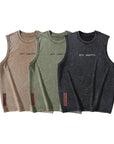 Summer Retro Washed Cotton Tank Top Vest For Men