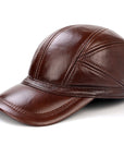 Men's first layer leather baseball cap