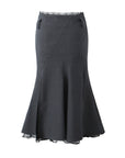 Women's Lace Stitching Fishtail Skirt – Elegant Slim Fit with Street-Chic Edge