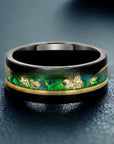 8mm Black Rose Gold Tungsten Ring – Unisex Electroplated Wedding Band – Scratch-Proof Luxury