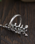 Women’s Stylish S925 Sterling Silver Ring – Modern Sculptural Statement Design