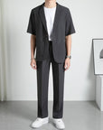 Half Sleeve Small Suit COAT+PANTS