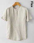 Men’s Cotton & Linen Casual T-Shirt – Short Sleeve Summer Essential
