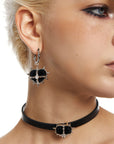 Boucles d'oreilles à pointes en velours pour femme avec cœurs