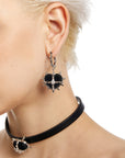 Boucles d'oreilles à pointes en velours pour femme avec cœurs