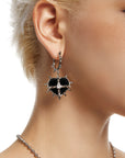 Boucles d'oreilles à pointes en velours pour femme avec cœurs