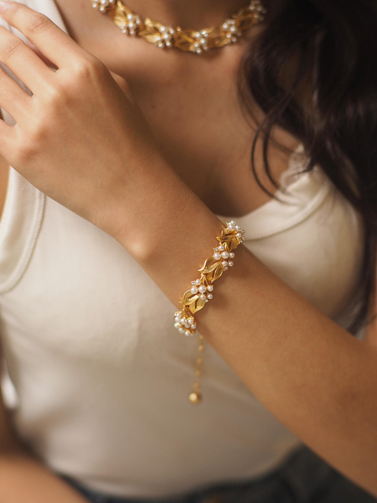 Bracelet / Boucle d'oreille / Collier de perles pour femme