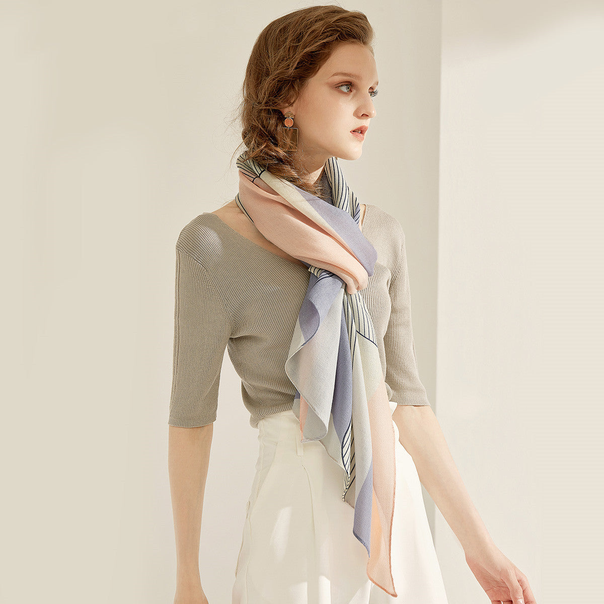 Women’s Luxury Wool Scarf - 190x60cm Rectangle Wrap (Multifunctional Winter Accessory, Jewel Tone Gift)