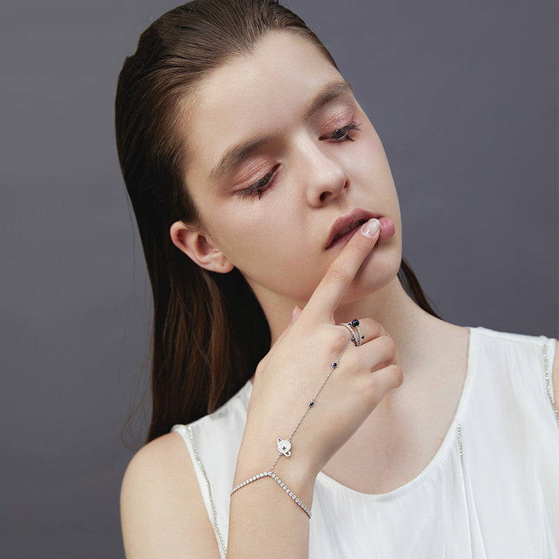✨ Polaris Sky Jewelry Set – Lapis Lazuli & Zirconia Ring + Bracelet | Boho Celestial Magic