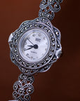 ✨ Mystic Moonlight: Thai Silver Cuff Watch