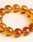 WOMEN Kumquat Yellow Pixiu Crystal Bracelet – Wealth-Attracting Ethnic Jewelry – Natural Stone & Sequins
