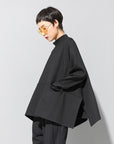 Women's Oversized Split-Hem Shirt – Cotton Blend Long Sleeve Top – Boho Chic Essential