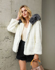 Women’s Faux Fur Plush Coat – Street Style Loose Fit Winter Jacket