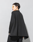 Women's Oversized Split-Hem Shirt – Cotton Blend Long Sleeve Top – Boho Chic Essential