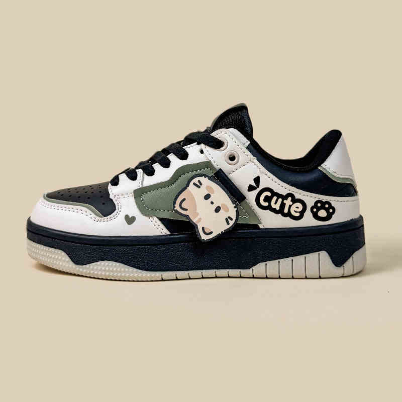 Women’s Cute Color-Matching Casual Sneakers – Flat Low-Tops