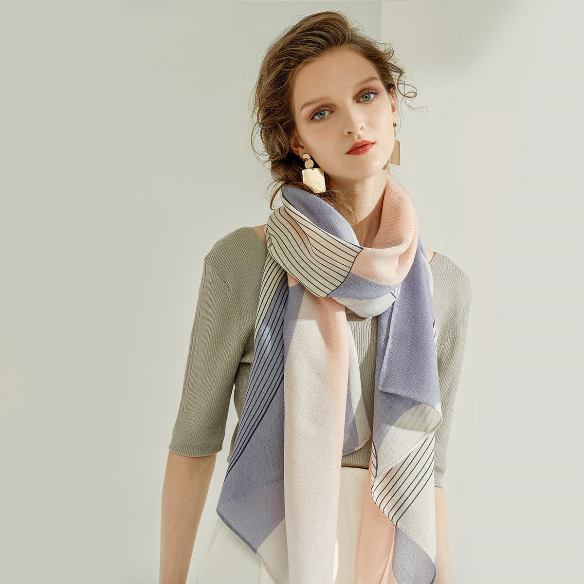 Women’s Luxury Wool Scarf - 190x60cm Rectangle Wrap (Multifunctional Winter Accessory, Jewel Tone Gift)